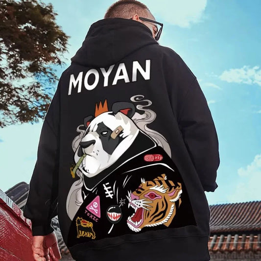 Wicked Panda Funny Graphic Print Men Pullover Hoodies 2025 Autumn Japanese Hip Hop Sweatshirts Casual Y2K Hoodie Streetwear Street King Limited