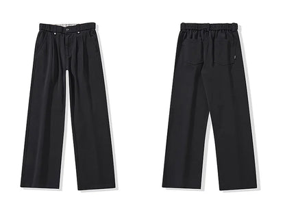 mens trend streetwear fashion loose casual plus size straight wide leg suit pant office man commute work pants trousers unique default style 2076