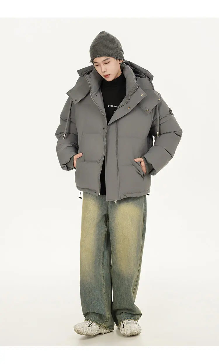men women winter fashion loose casual cotton padded hooded parkas jacket campus boy gril thicken warm snow coat outerwear unique default style 1083