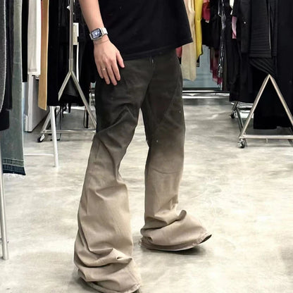 Streetwear RO style Gradient Color Baggy Stacked Baggy Flare Jeans for Men and Women Straight Washed Casual Denim Trousers Street King Limited