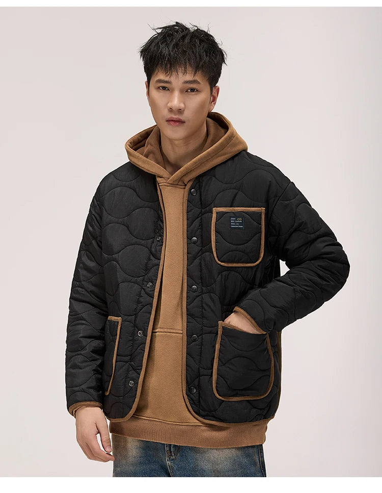 autumn winter quilted jacket men thick plaid blazer jacket commuter man business streetwear fashion suit coat outerwear unique default style 1397
