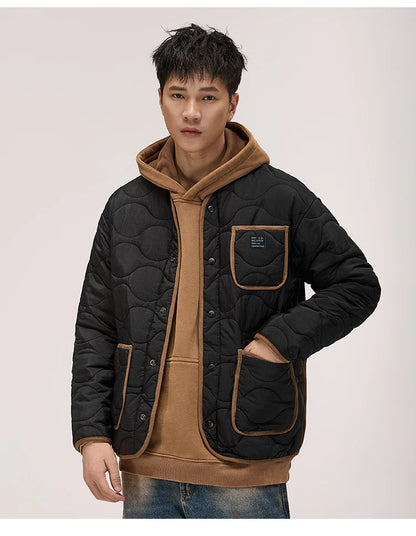 autumn winter quilted jacket men thick plaid blazer jacket commuter man business streetwear fashion suit coat outerwear unique default style 1397