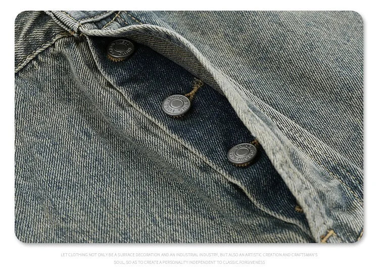 Autumn and winter new mud-dyed jeans Street King Limited