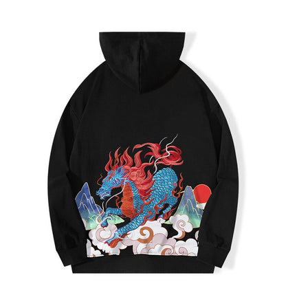 "Blue Horse" Unisex Men Women Streetwear Graphic Hoodie Daulet Apparel