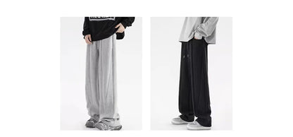 winter mens gray thickened straight leg sweatpants 2025 high street baggy drape pants korean fashion y2k casual trousers unique joggers style 140