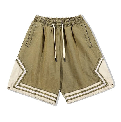 New 2021 luxury Novelty Men Comfortable Classic Striped DIRTY Old Wash Skateboard Street Cotton Casual Shorts Kanye west A202 Street King Limited