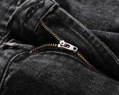 patchwork graffiti black straight denim pants mens vintage patches stitching ink splashed jeans y2k logging cargo pants for male unique cargo style 452