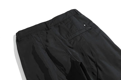 Vibe Style Nylon Rubber Pressing Joggers Men's Urban Streetwear Fashionable Adjustable Zipper Up Functional Cargo Trousers Street King Limited