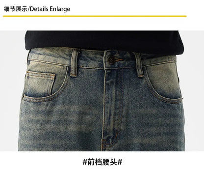 men broken hole patch loose casual plus size straight ripped denim pants jeans man streetwear fashion baggy jeans trousers unique jeans style 3048
