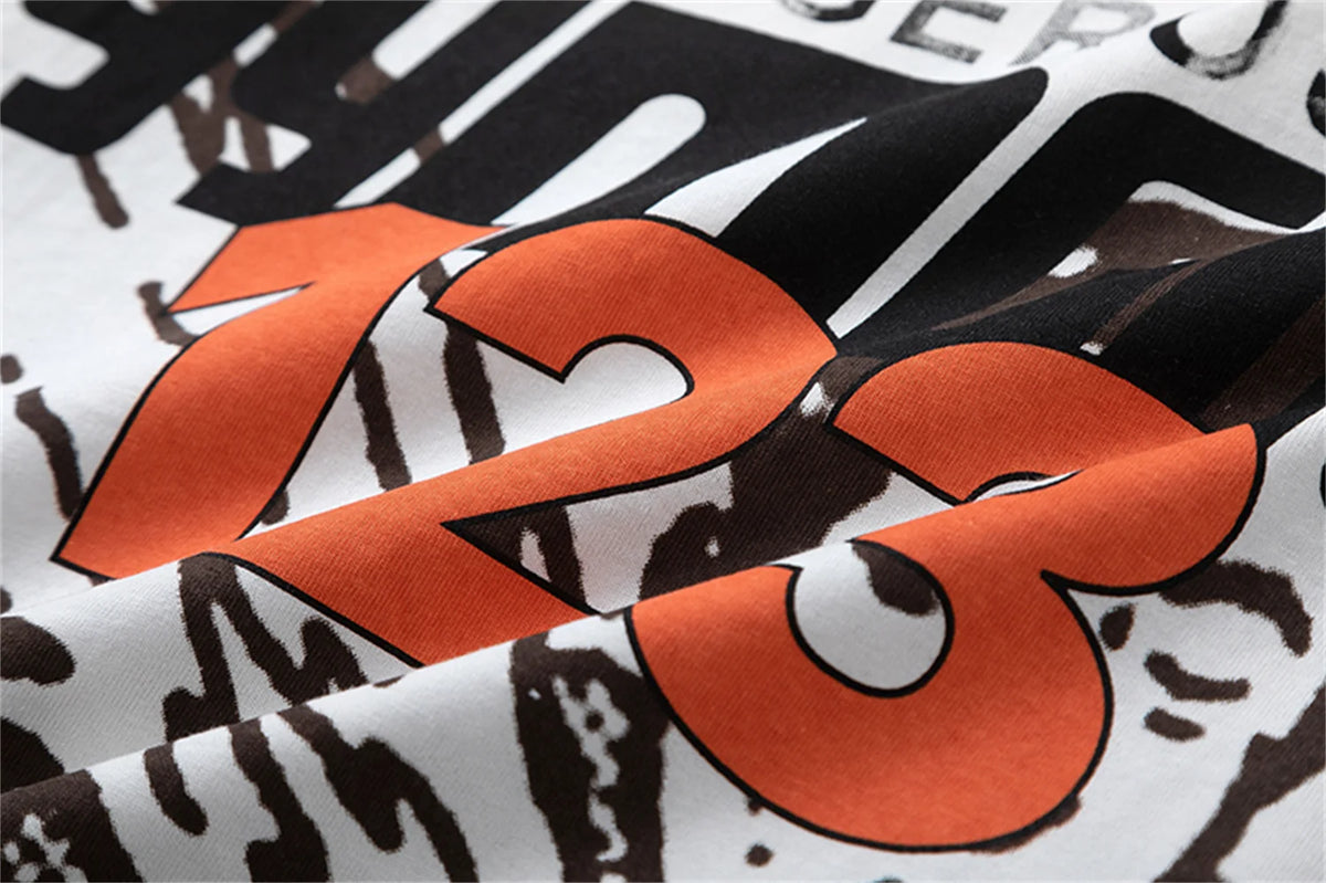 2024 Summer And Spring 123 Letter Print GYMGNO Graffiti Slogan Worn Retro Long Sleeve T Shirt Pullover Sweatshirt Street King Limited