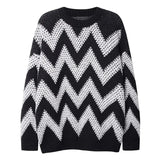 Men's Contrast Striped Knitted Sweater High Street Diamond Check Pullover Oversized Loose Thickened Jumpers Trendy Hip-Hop Tops Street King Limited