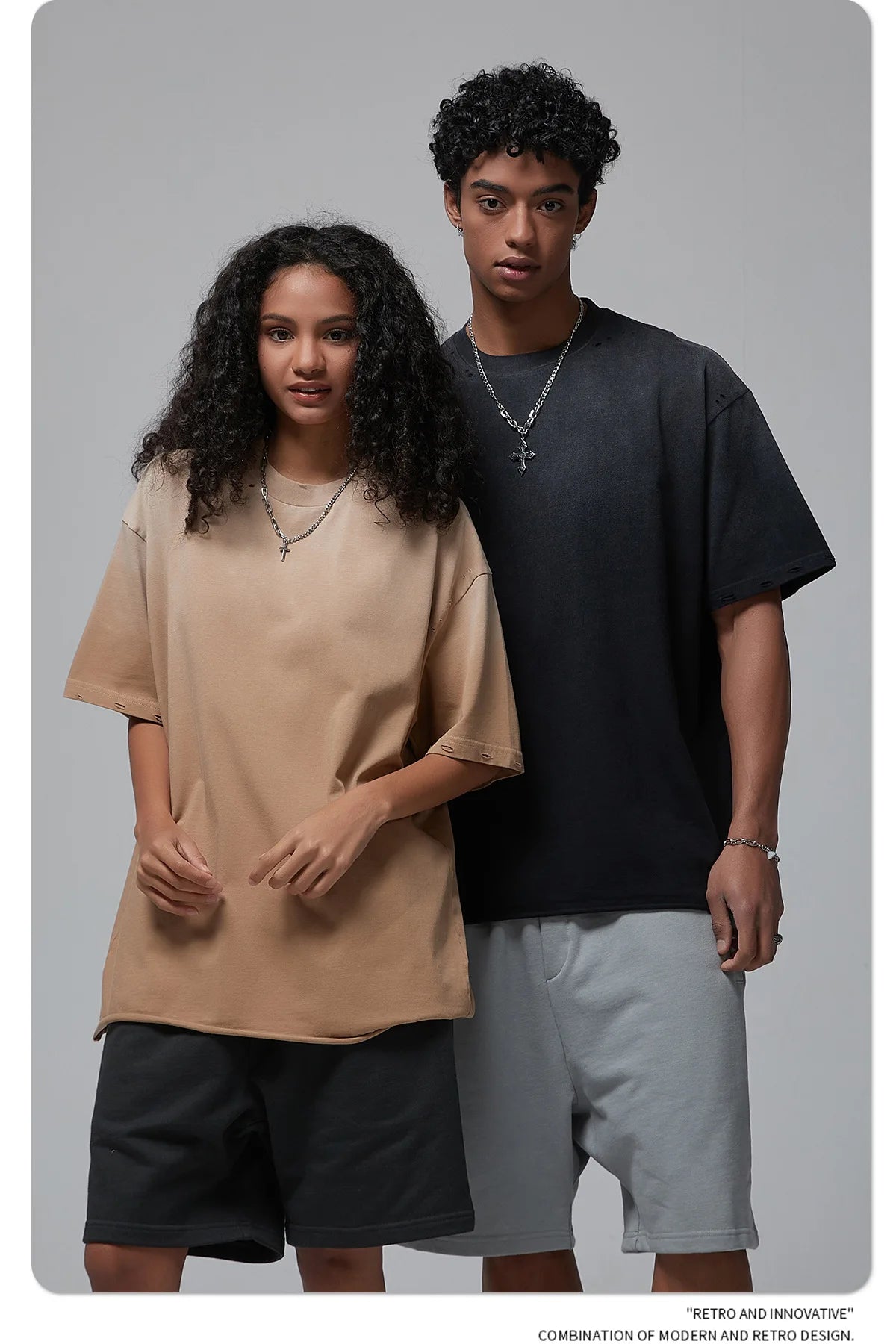 2024 Spring Summer New in Tops Tees Trendy Spray Dye Cut Damaged Washed Y2k Clothes Men's Short Sleeved T-shirt Oversized Street King Limited