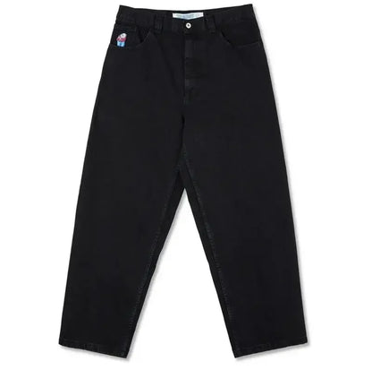 retro deep blue polar big boy baggy jeans mens women gothic wide leg trouser y2k hip hop cartoon embroidery streetwear jeans unique jeans style 3879