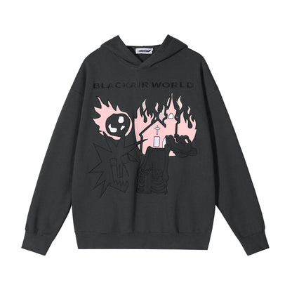 "Burning Up" Unisex Men Women Streetwear Graphic Hoodie Daulet Apparel