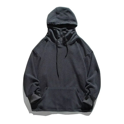 Men Women Winter Fleece Hoodies Korean Style Half Zipper Harajuku Hip Hop Hooded Sweatshirt Street Oversized Couple Pullovers Street King Limited