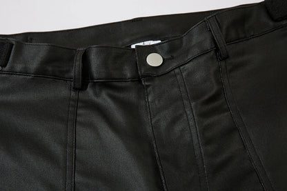 high street striped pu leather cargo pants mens harajuku straight ropa hombre loose overalls oversized casual trousers unique cargo style 5684