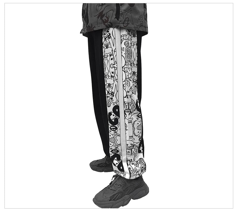 rainbowtouches 2022 brand mens casual pants high street printing loose straight men fashion mens trousers unisex unique default style 571