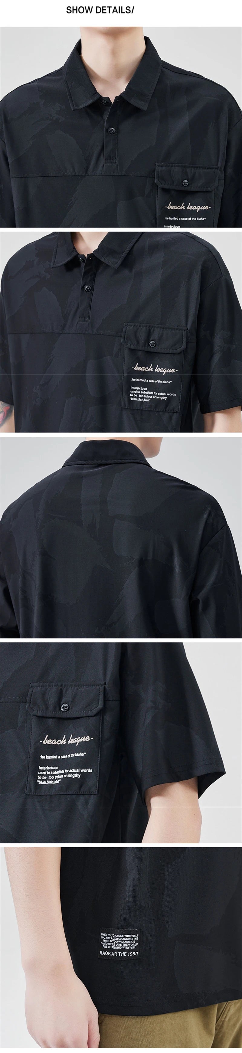 Streetwear Summer Short Sleeve Lapel Polo Shirt Mens Full Print Tee Shirts Korean Summer Short Sleeve Lapel Polo Shirt Mens Full Print Tee Shirts Korean Fashion Pocket Golf Wear Button Camisa Polo Masculina Fashion Sweater Jacket With Graphic Design For Men