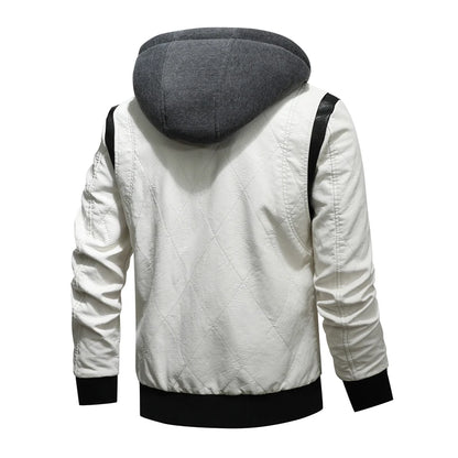 Autumn Winter Bomber Leather Jacket Men Scorpion Embroidery Hooded Jacket PU Leather Motorcycle Mens Ryan Gosling Drive Jacket Street King Limited
