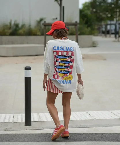 Lemon Graphic T Shirts Casual Streetwear Harajuku Washed Cotton Gothic Clothes Oversized Y2k Top Couples Goth Women Clothing Street King Limited