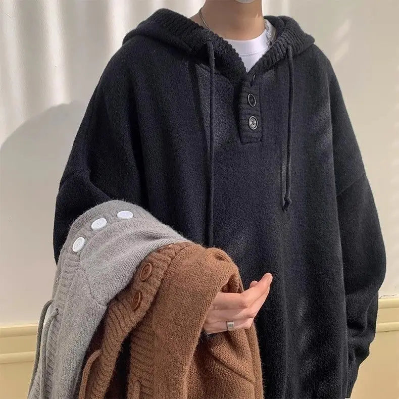 American style trend personalized trend lazy style for men and women hooded sweater loose and casual knit top for couples y2k Street King Limited
