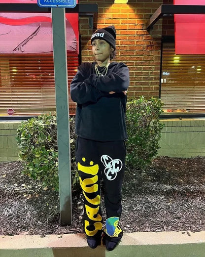 european and american new embroidered oversized trousers men y2k trendy hip hop knitted pants loose casual wide leg pants women unique default style 3486