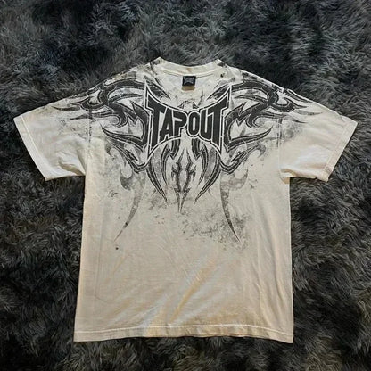 Street Y2K New Hip Hop Vintage Cotton T-shirt Men Harajuku Fashion Trend Joker Short Sleeved T-shirt Couple Casual Loose T-shirt Street King Limited