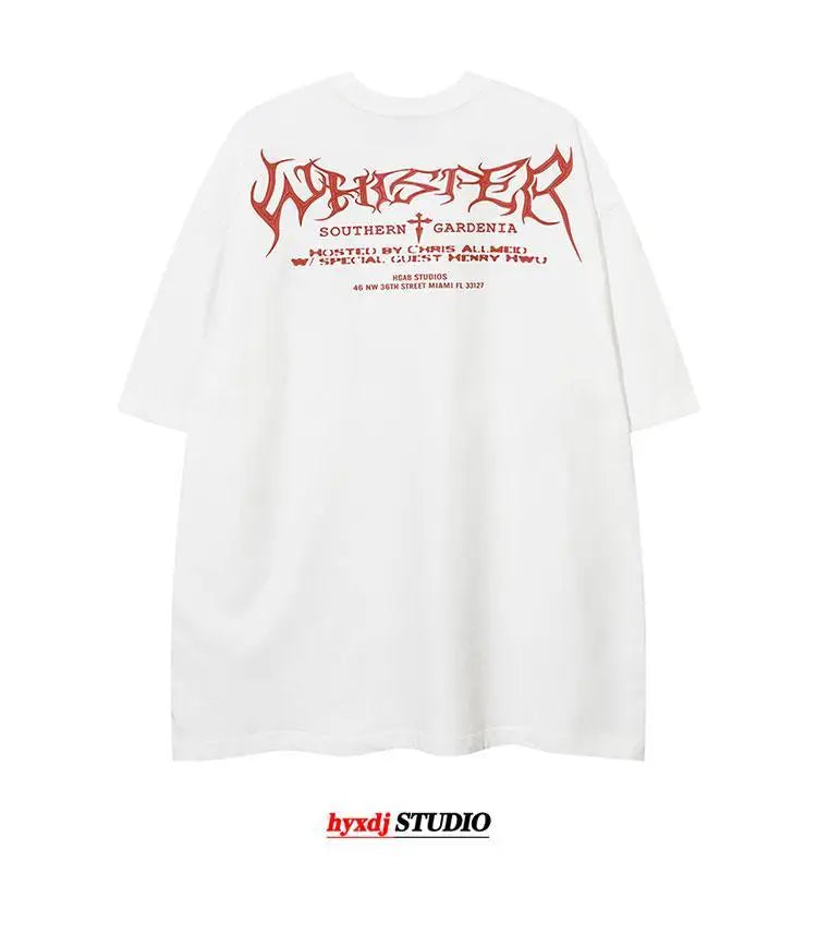 European and American trendy high street niche printed short-sleeved T-shirts for men summer American street tops men clothing Street King Limited