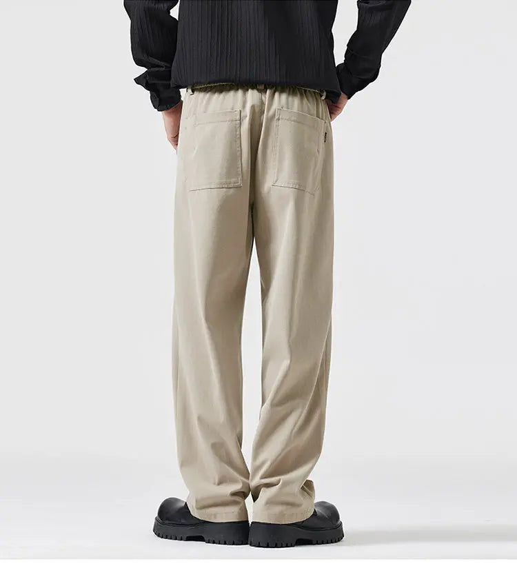 simple casual pants mens spring autumn loose fashion straight wide leg plus size pants cityboy streetwear trousers unique default style 2137