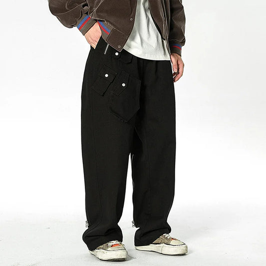 men streetwear fashion loose casual wide leg techwear cargo pants track trousers women harem trousers joggers sweatpants sporty tapered joggers