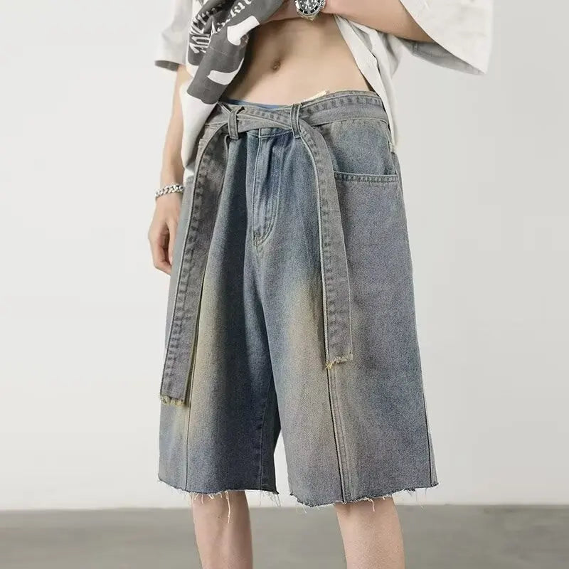 y2k Mens Loose Baggy Denim Short Men Jeans Fashion Streetwear Hip Hop  Male Classic Trend Korean Version  2024 Summer New Street King Limited