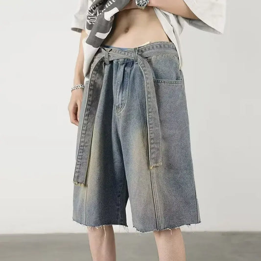 y2k Mens Loose Baggy Denim Short Men Jeans Fashion Streetwear Hip Hop  Male Classic Trend Korean Version  2024 Summer New Street King Limited