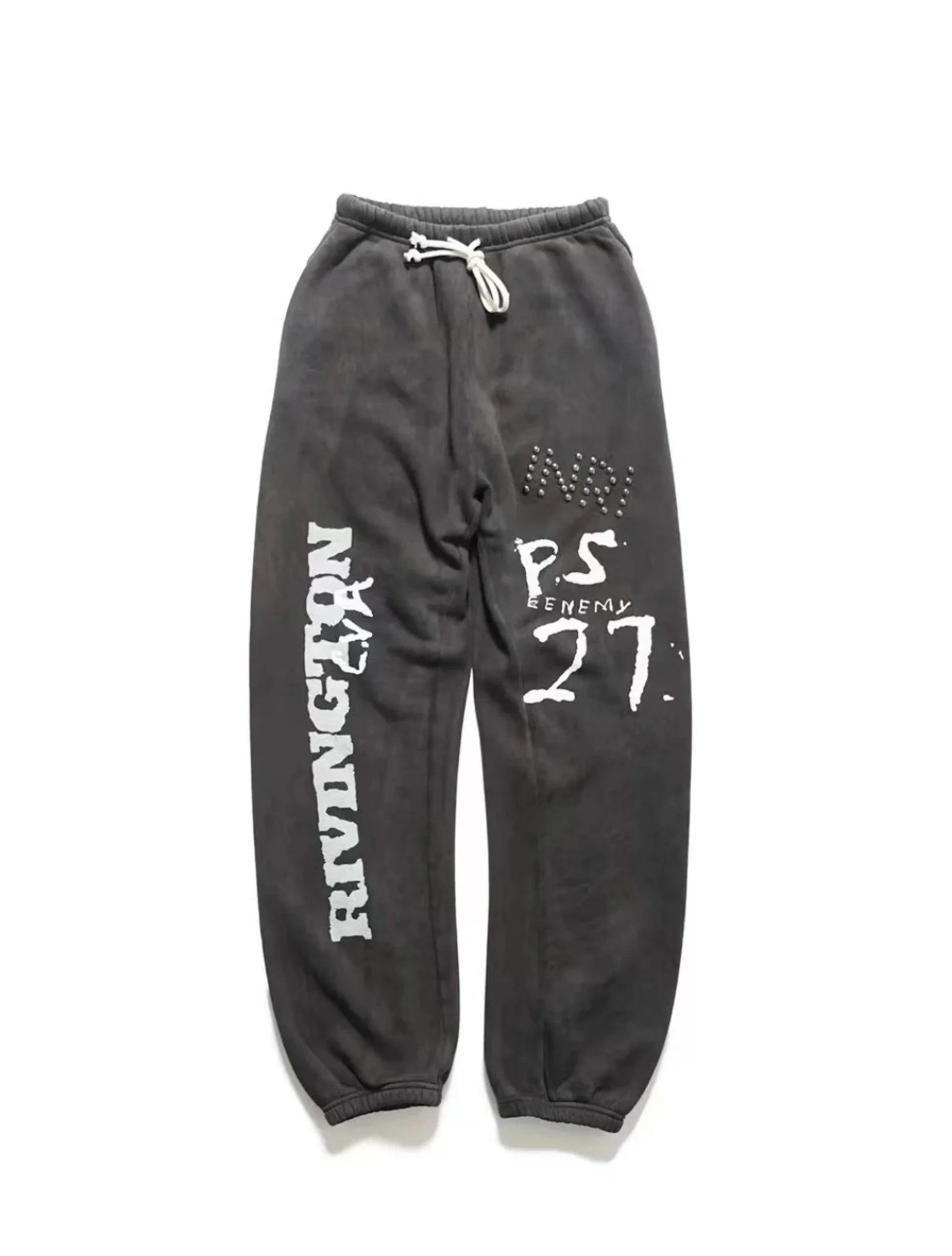 24ss rrr123 gymno high street heavyweight best quality cotton gradient washed distressed drawstring casual sport pants leggins unique default style 4676