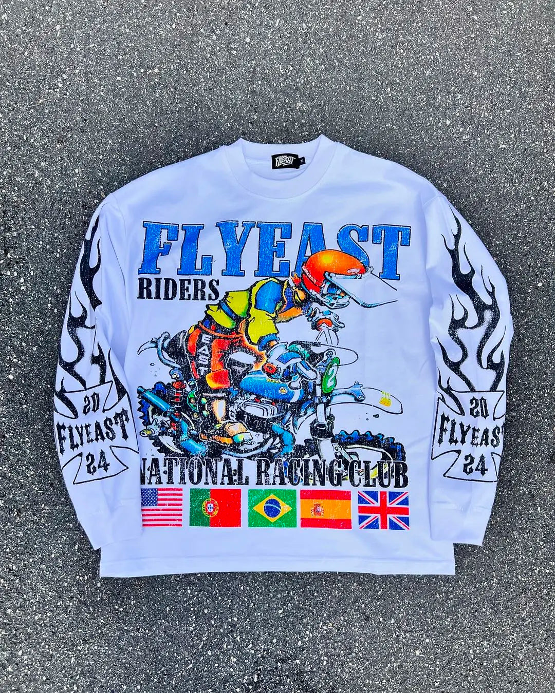 European and American Harajuku Retro Streetwear Gothic Punk Style Letter Print Long-sleeved Men Hip-hop Trend Oversized T-shirt Street King Limited