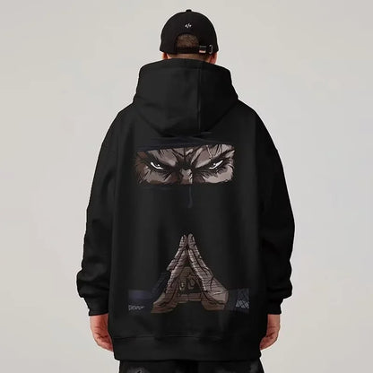 Funny Anime Ninja Mudra Graphic Printed Hoodies For Men Hip Hop Streetwear Pullovers Hooded Sweatshirts Y2K Goth Fashion Hoody Street King Limited
