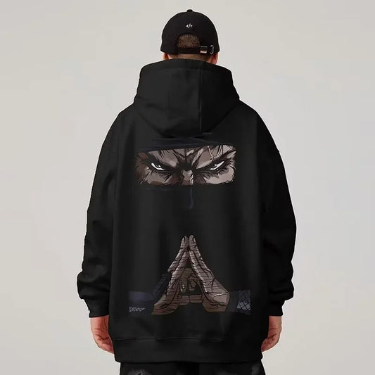 Funny Anime Ninja Mudra Graphic Printed Hoodies For Men Hip Hop Streetwear Pullovers Hooded Sweatshirts Y2K Goth Fashion Hoody Street King Limited