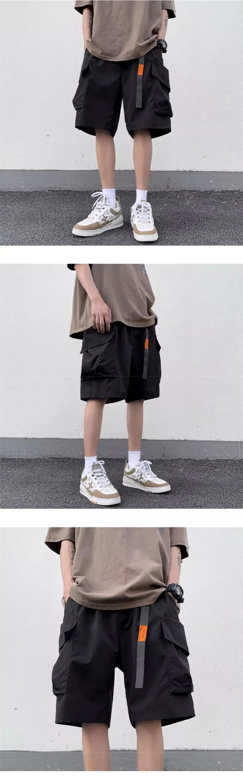 american functional cargo shorts for men 2024 summer multi pockets baggy gym short pants y2k streetwear bermuda shorts hombre unique cargo style 385