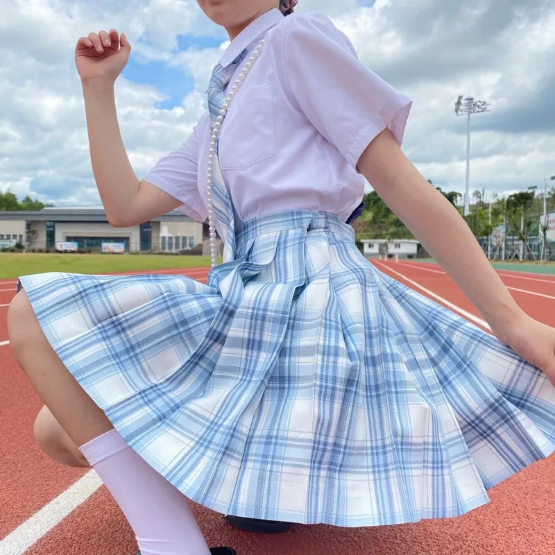 Jk Uniforms Gyaru School Uniform for Girl Student Pleated Skirt Uniform Set Women Short Sleeve Bow Tie Seifuku Japanese Style Street King Limited