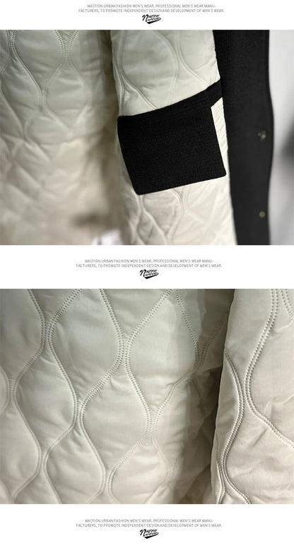 men thicken quilted baseball jacket women streetwear fashion hip hop loose casual padded cotton parkas coat unisex outerwear unique default style 1417