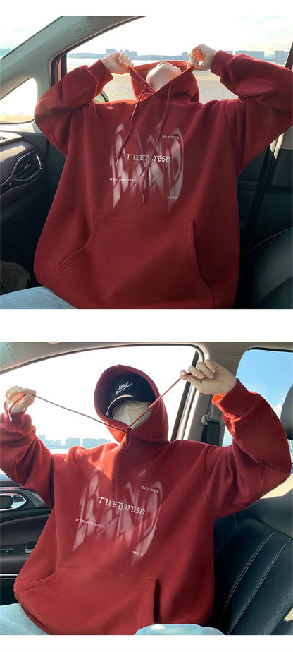 New Gothic Letter Printed Hoodies For Men Autumn Hip Hop Oversized Hooded Sweatshirt Y2K Streetwear Graphic Hoodie Tracksuit Street King Limited
