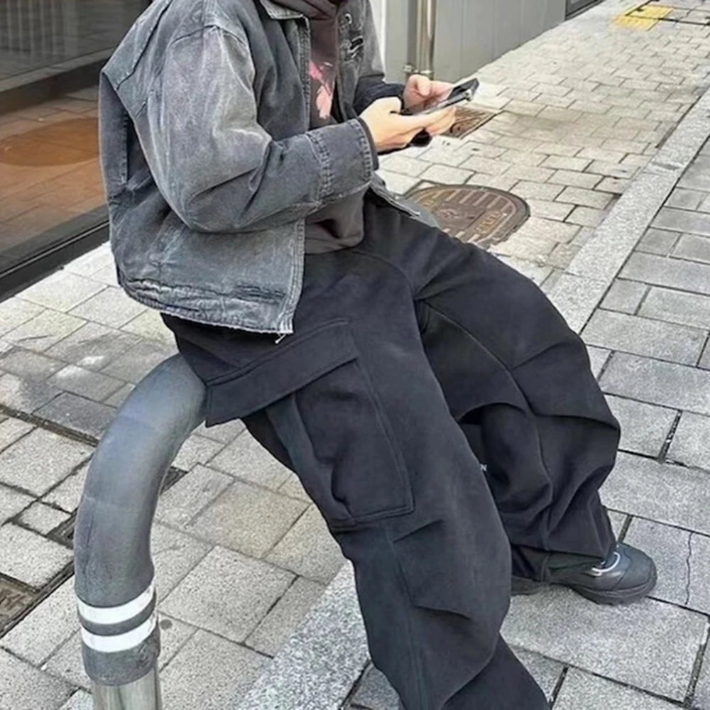 High Street Mulit-pockets Straight Baggy Cargo Pants Men and Women Ropa Hombre Casual Overalls Oversized Loose Trousers Street King Limited