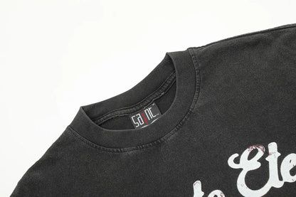 Saint T-shirts New Vintage Wash Letter Printing Chaopai High Street Men Woman Loose Casual Short Sleeve Top Tee Street King Limited