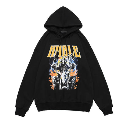 Rainbowtouches Hooded Unisex Sweatshirts Men Hip Hop Stylish Vintage Clothes Graphic Printing Essentials Comfortable Fashionable Street King Limited