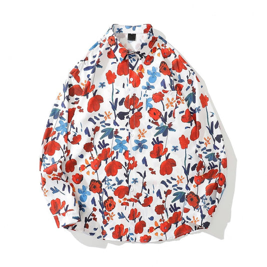 "Red Hawaiian" Unisex Men Women Streetwear Graphic Shirt Daulet Apparel