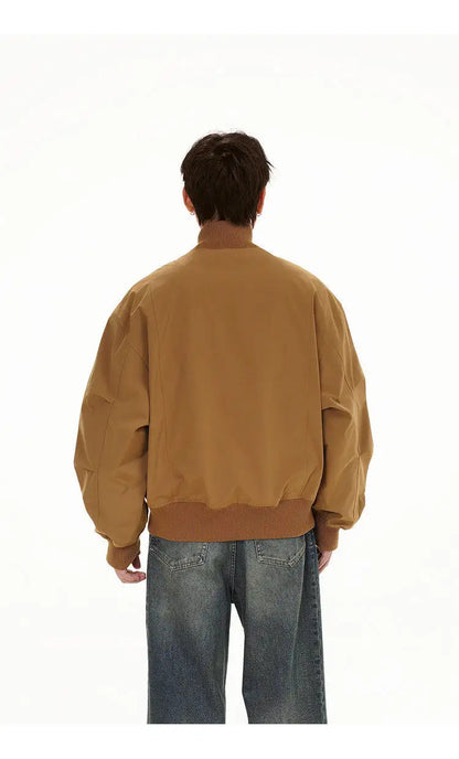 short design stand collar bomber jacket men korean streetwear fashion loose casual vintage bomber jacket coat cityboy outerwear unique shorts style 534