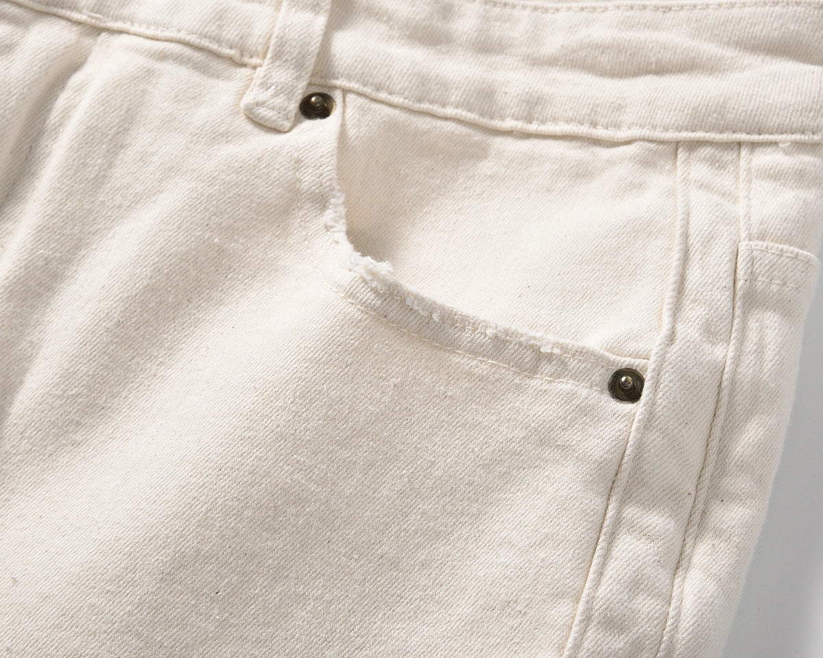 high street white color solid cleanfit casual jeans for men straight baggy pockets loose cargo pants y2k oversize denim trousers unique cargo style 1176