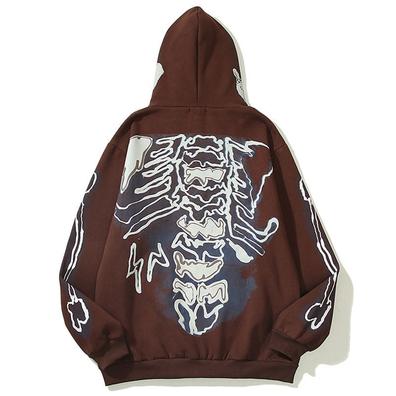 "Blue Bones" Unisex Men Women Streetwear Graphic Hoodie Daulet Apparel