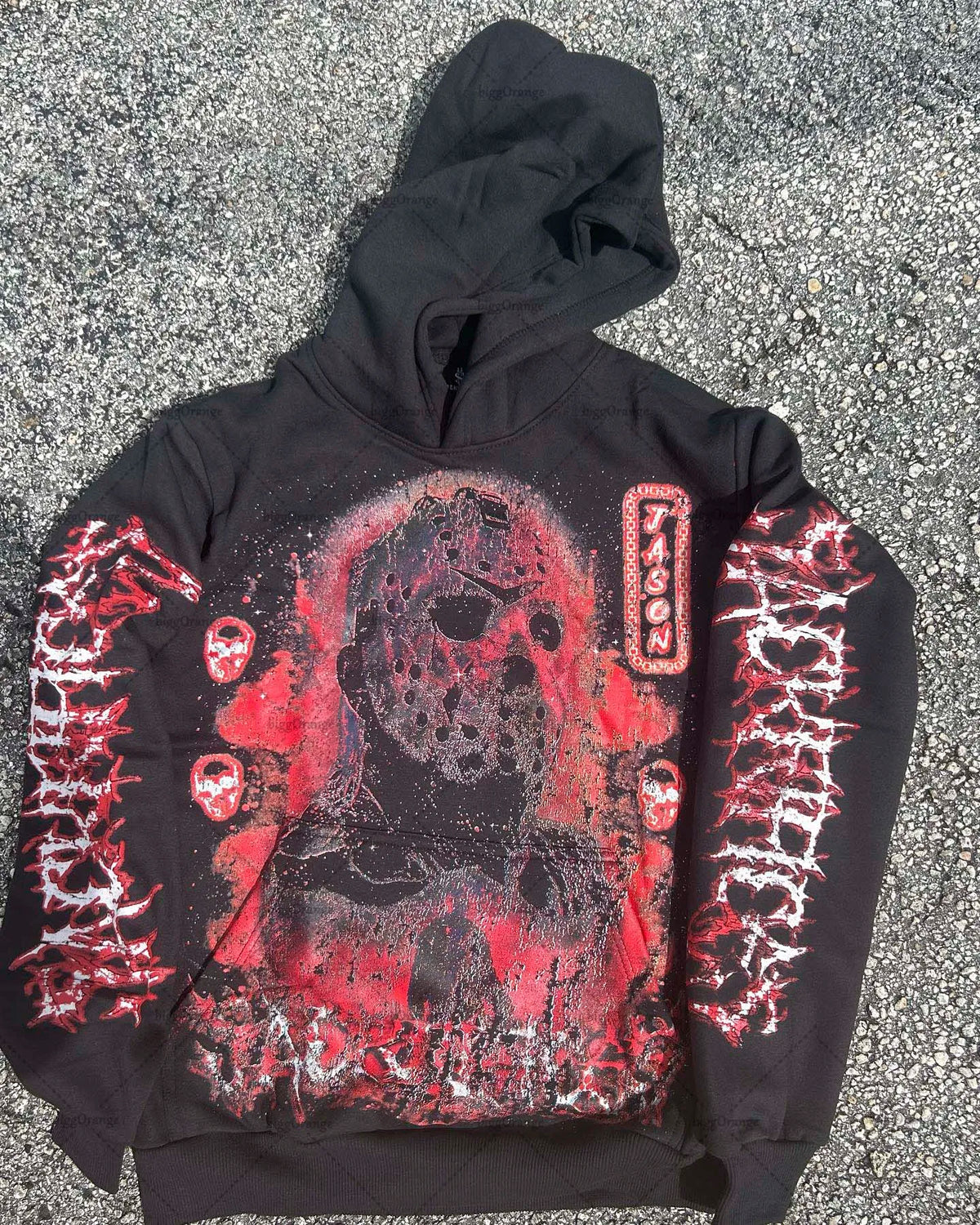 2023 New American Gothic Letter Print Oversized Hoodie Men's Y2K Retro Street Hip-Hop Loose Long-Sleeved Sweatshirt Men's Street King Limited