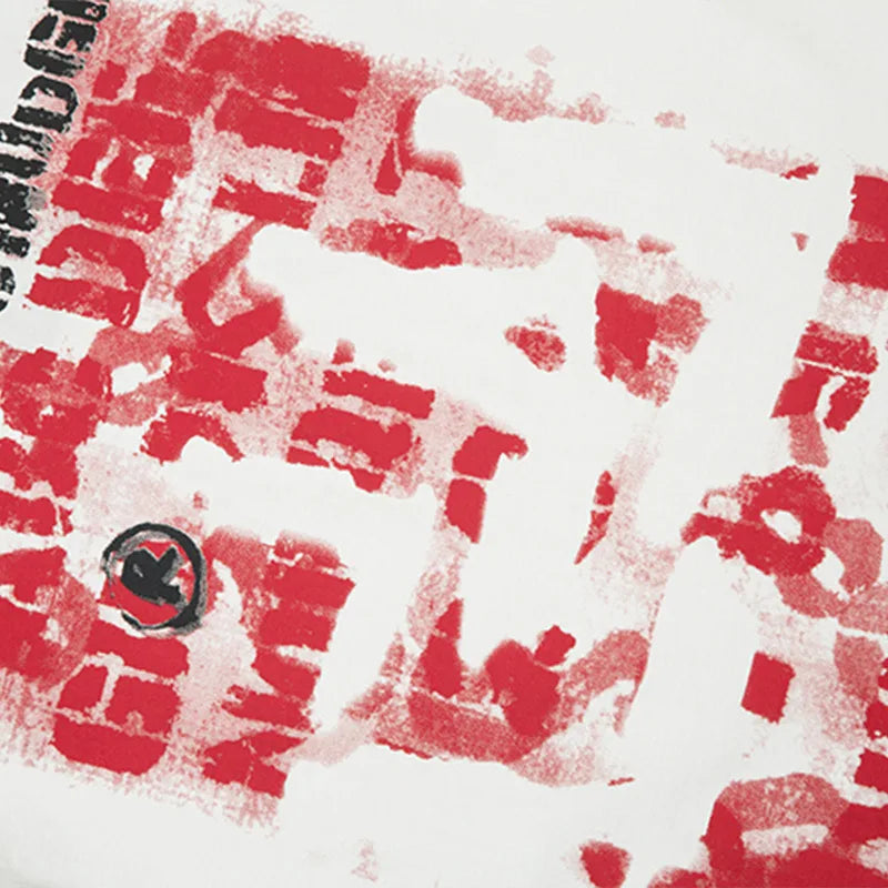 Men Short Sleeve T Shirts Blurred Letter Printed Round Neck Tshirt American Street Hip Hop Necklace Tees Unisex Loose Summer Top Street King Limited