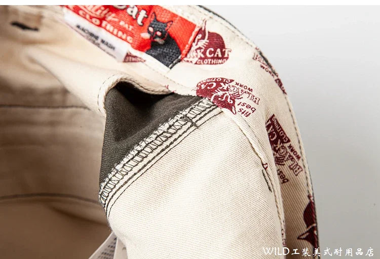 autumn winter heavyweight pure cotton thick american retro workwear khaki pants business casual mens basic solid color pants unique default style 1066